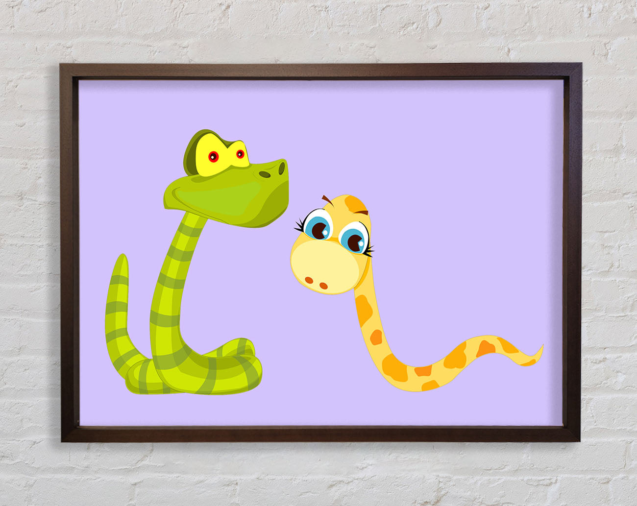 Two Snakes Lilac Framed Print