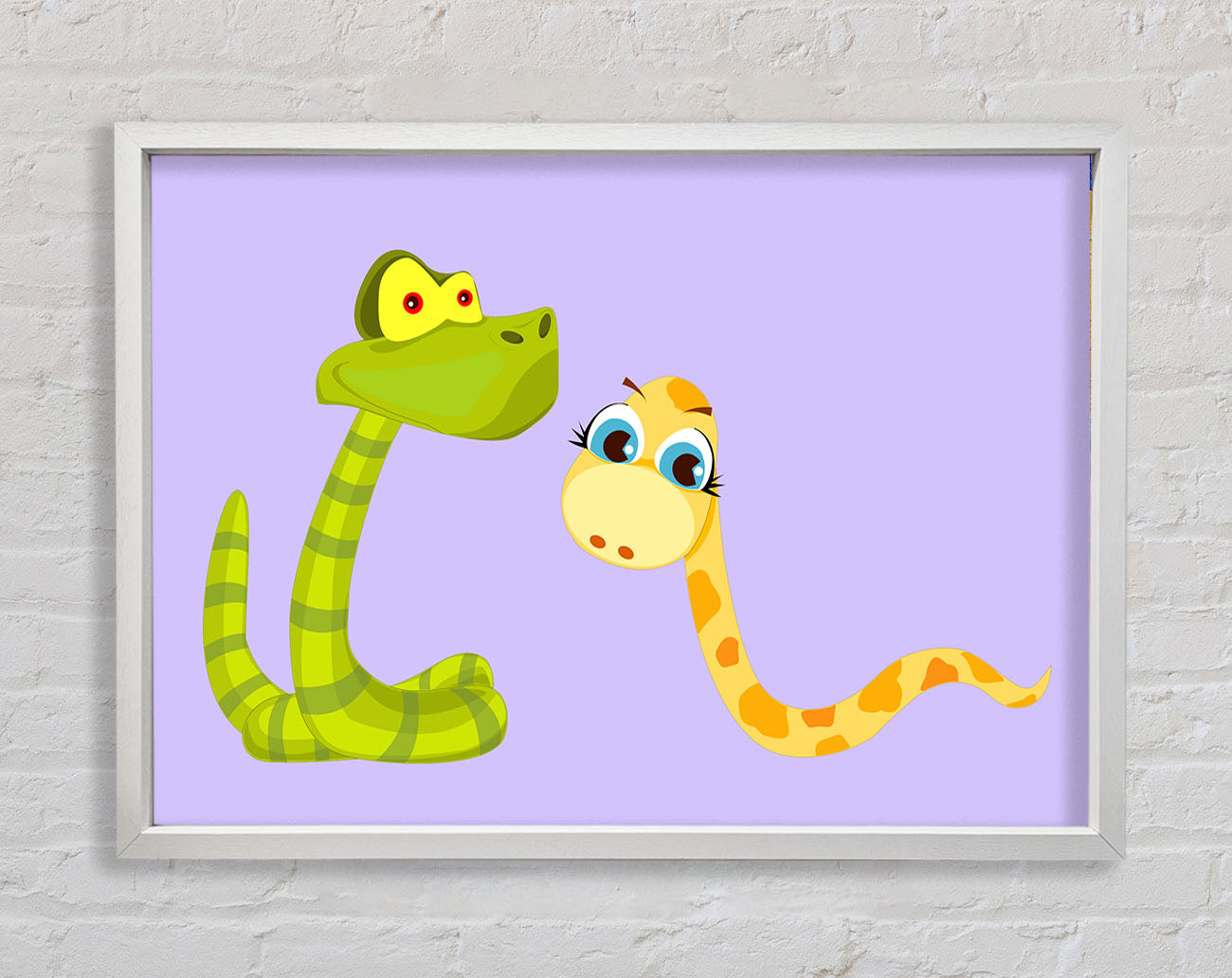 Two Snakes Lilac Framed Print