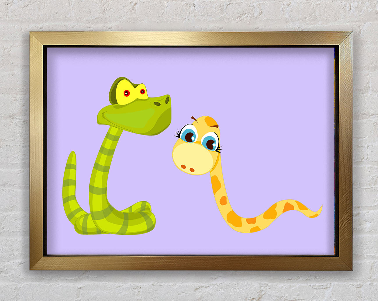 Two Snakes Lilac Framed Print
