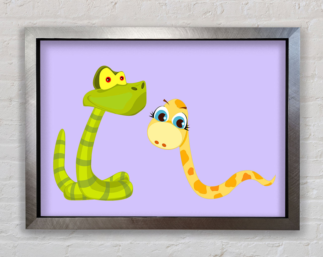 Two Snakes Lilac Framed Print