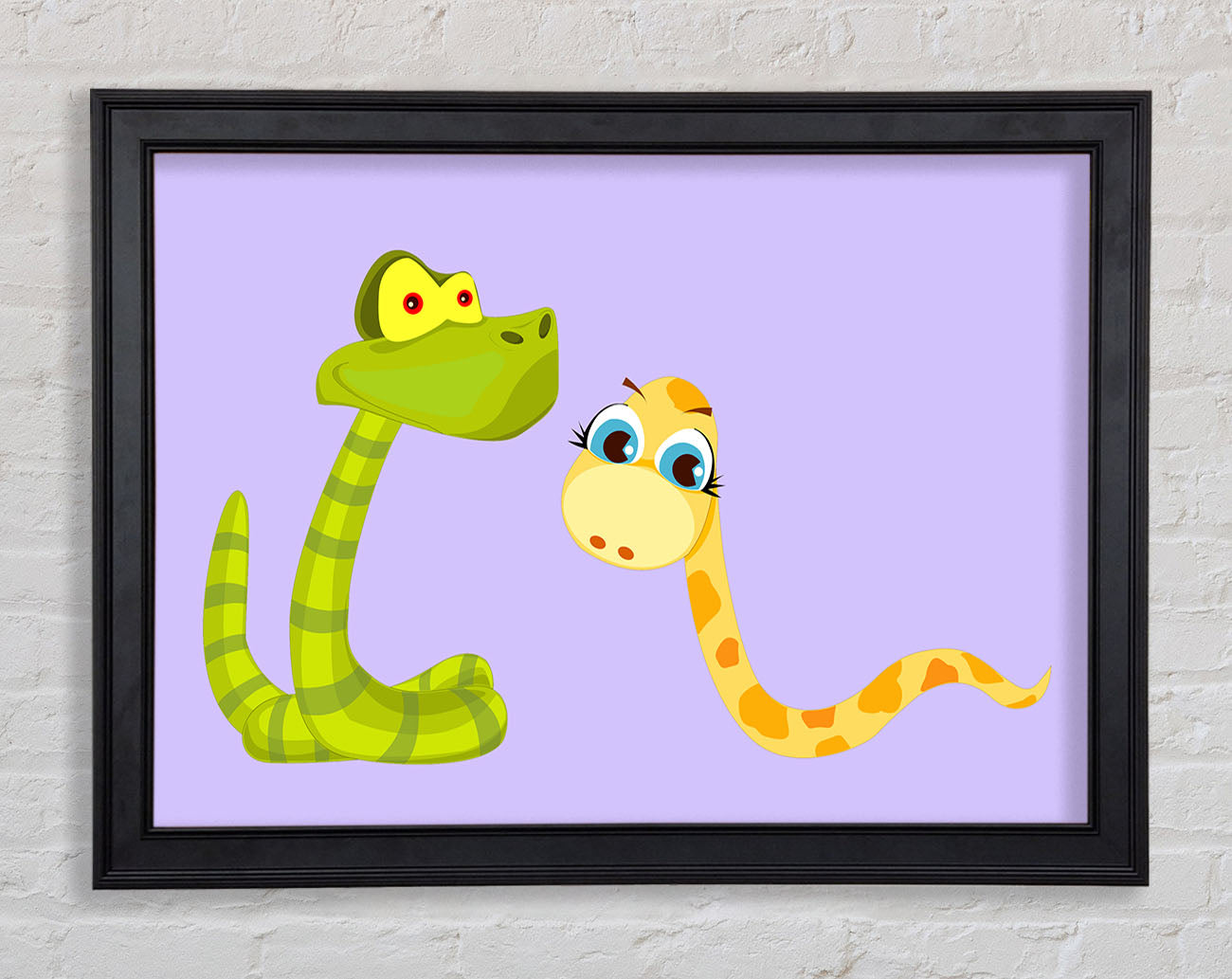 Two Snakes Lilac Framed Print