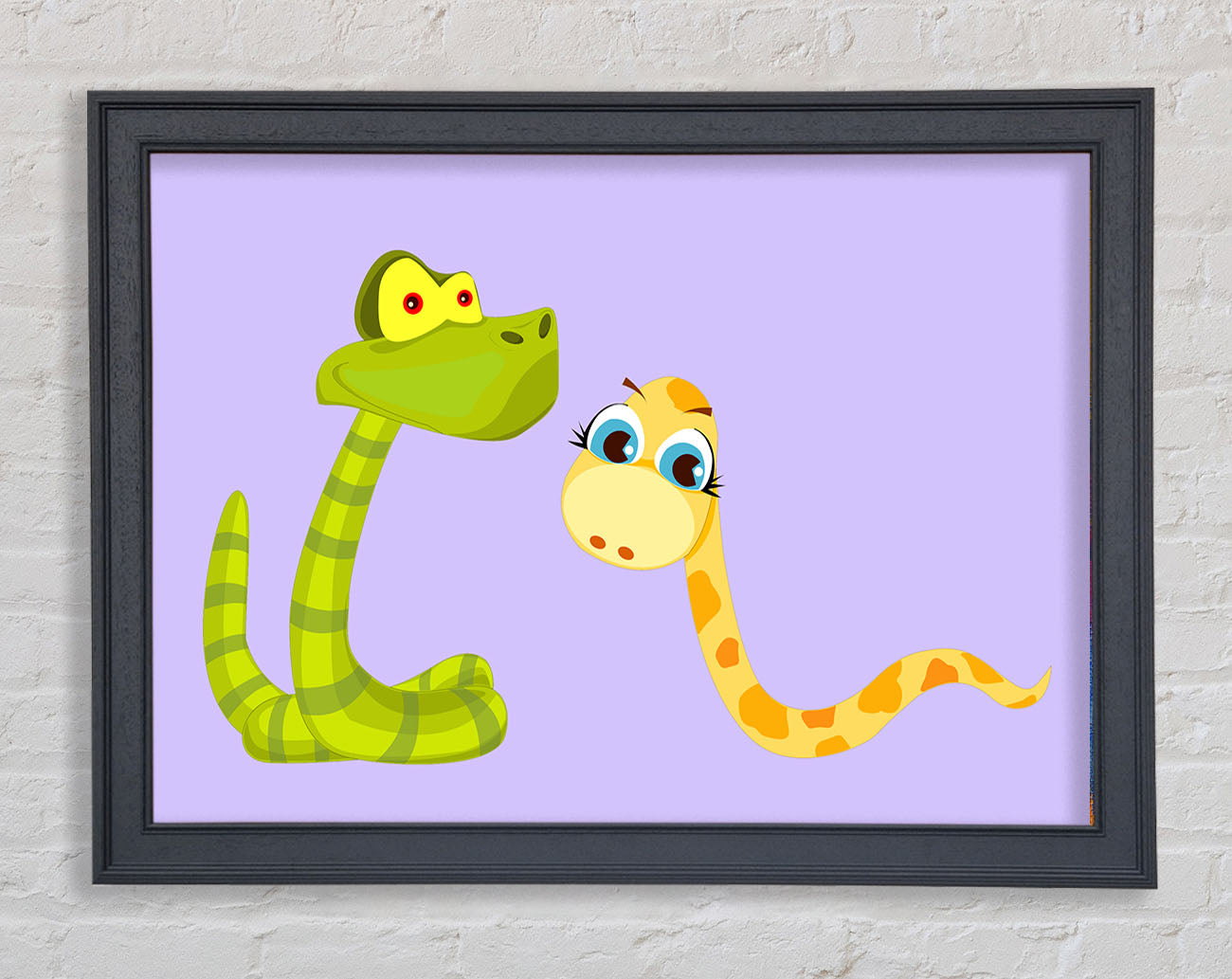 Two Snakes Lilac Framed Print