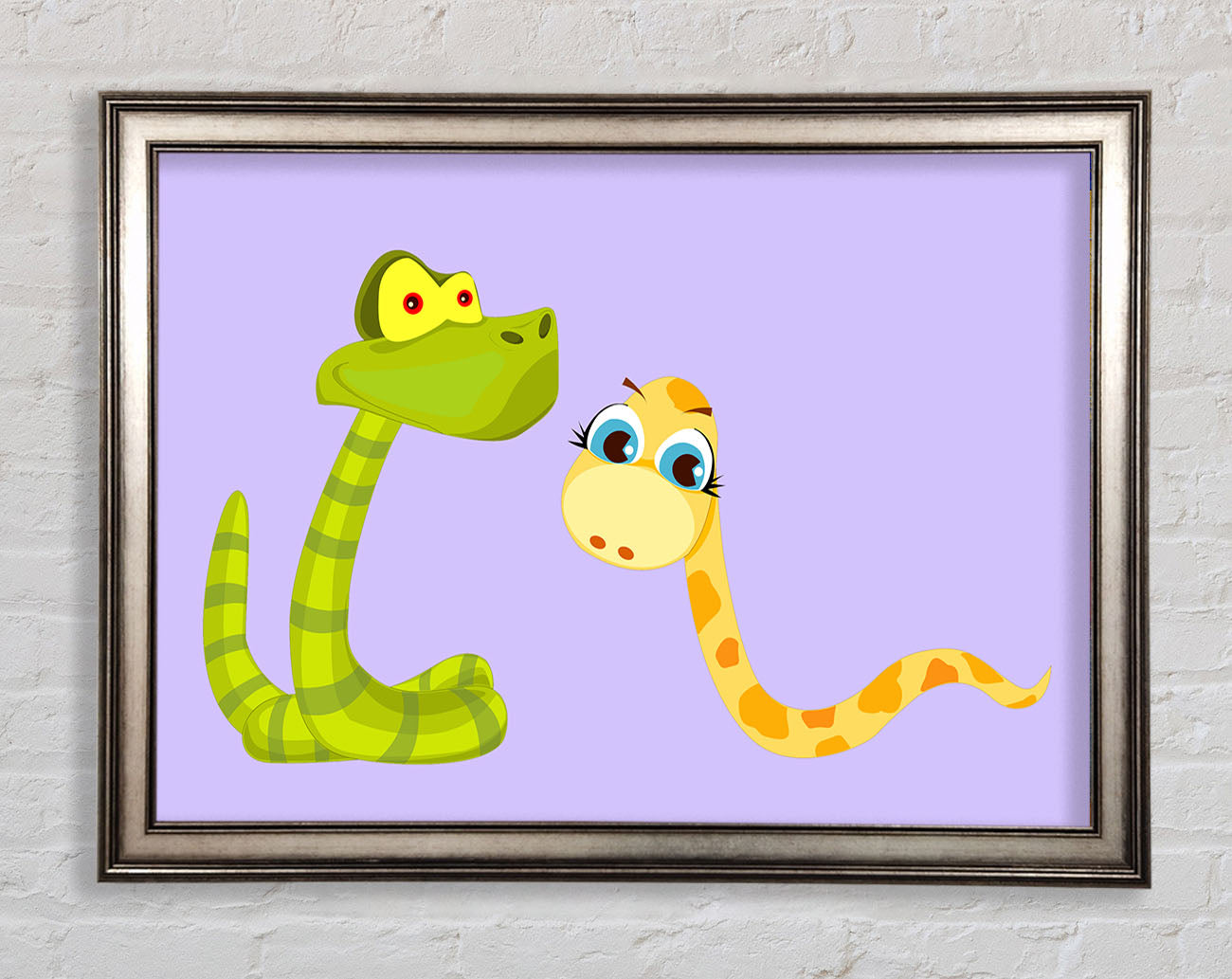 Two Snakes Lilac Framed Print