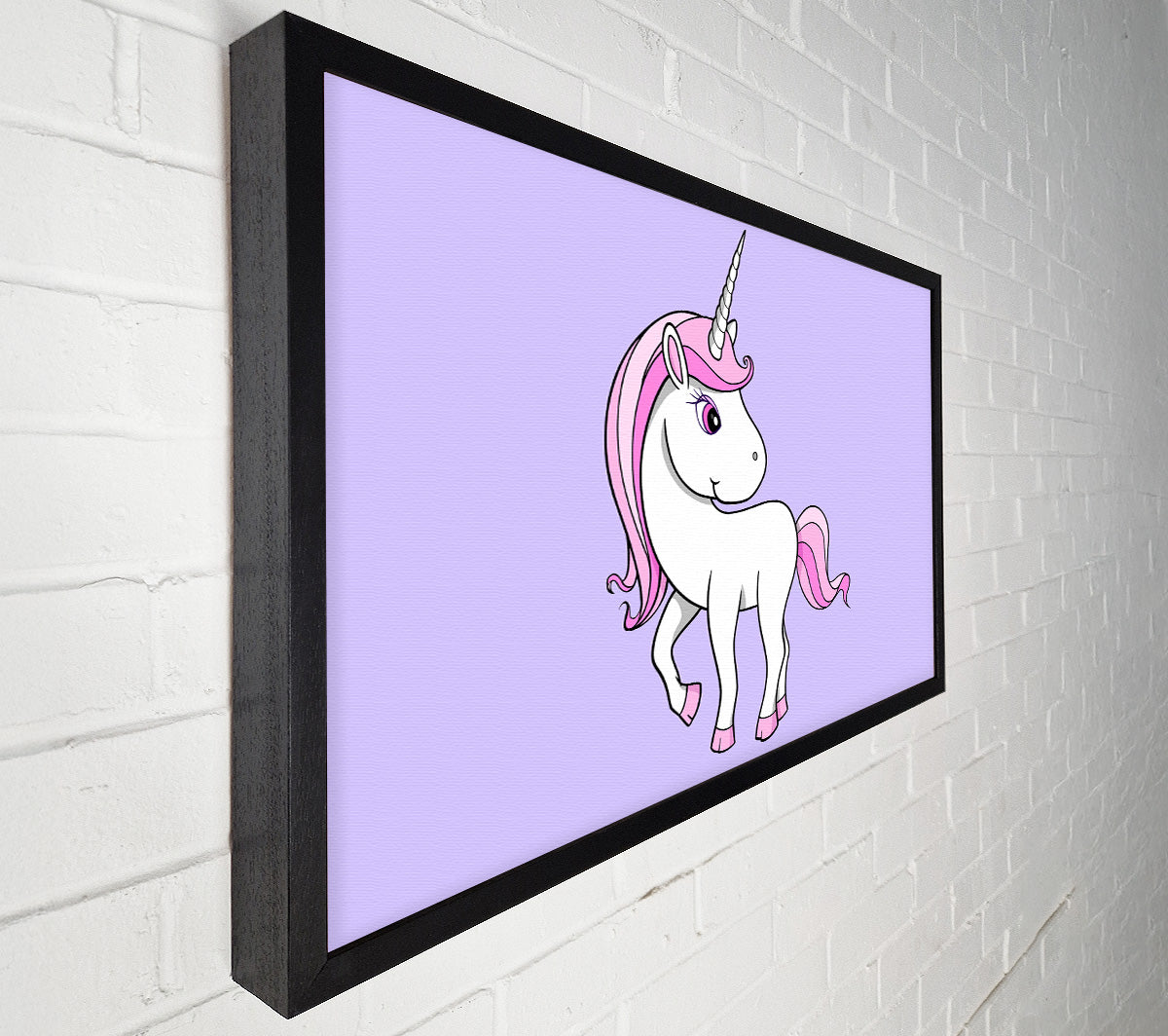 Unicorn Walking Lilac Canvas Wall Art