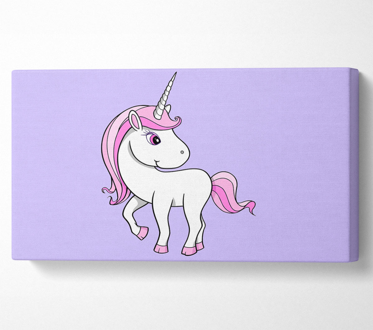 Unicorn Walking Lilac Canvas Wall Art