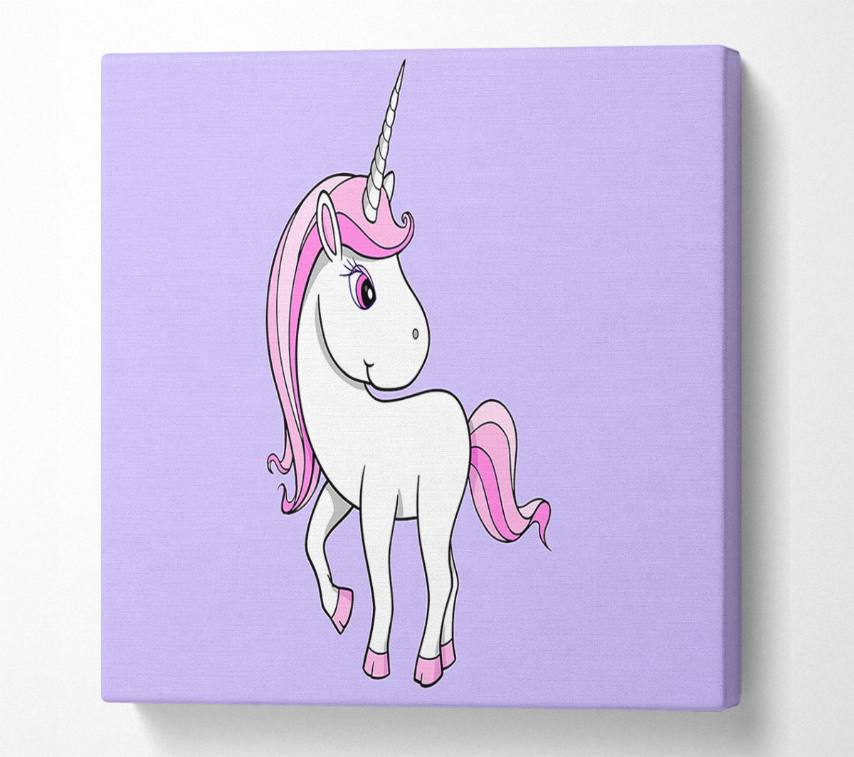Unicorn Walking Lilac Canvas Wall Art