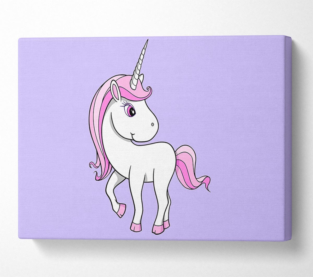 Unicorn Walking Lilac Canvas Wall Art