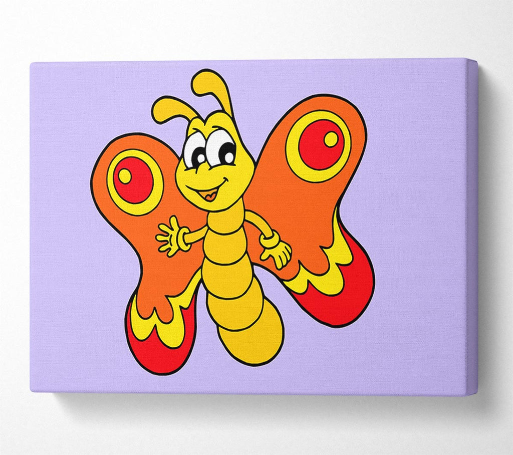 Waving Butterfly Lilac Canvas Wall Art