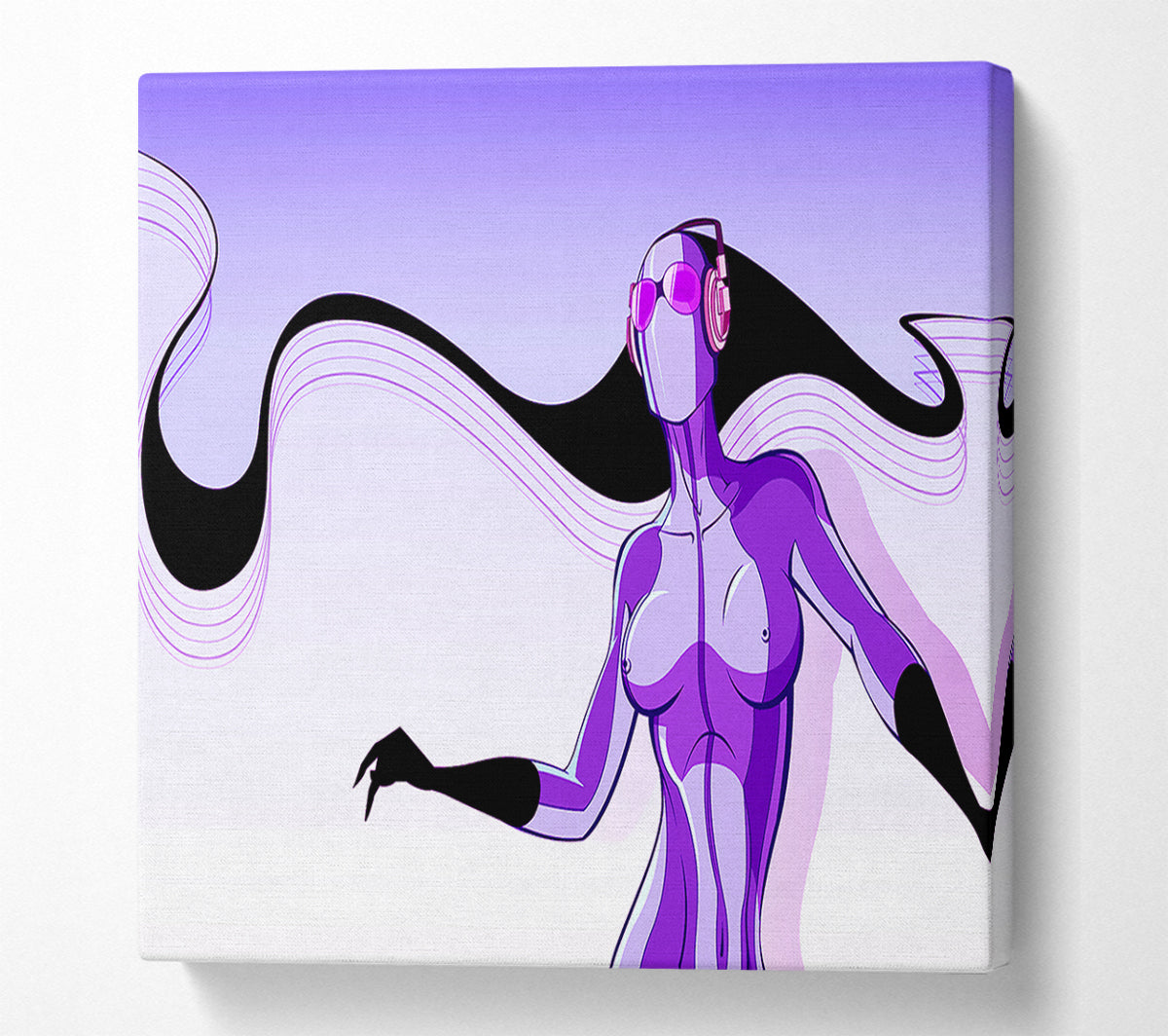 Abstract Purple Alien Canvas Art