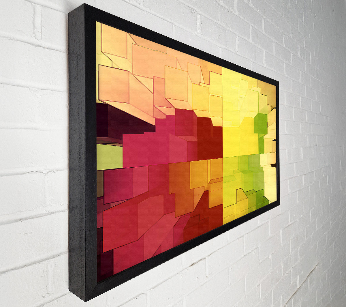3D Colourful Cubes Canvas Art