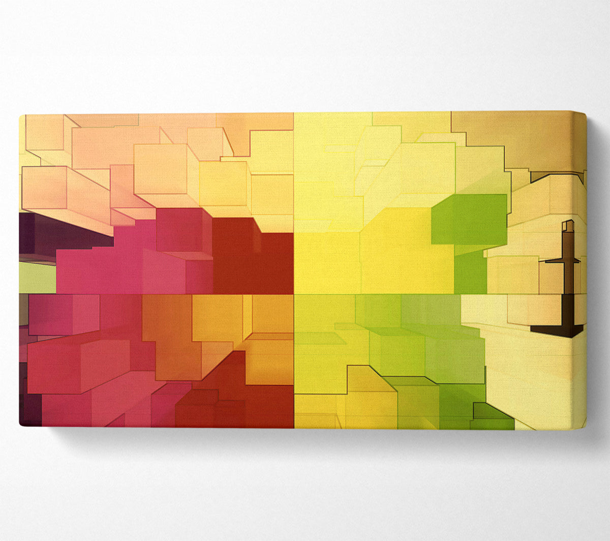 3D Colourful Cubes Canvas Art
