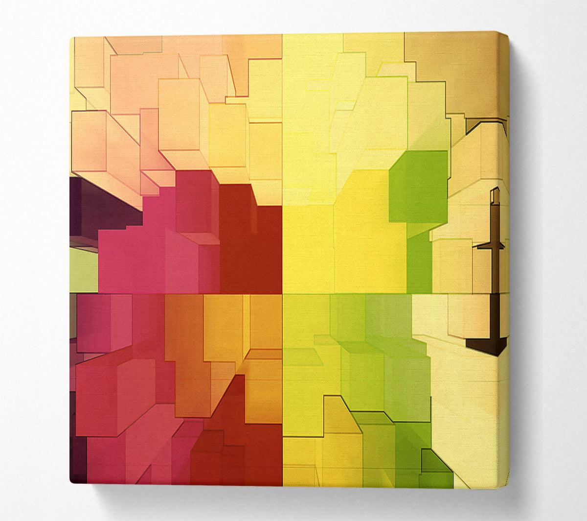 3D Colourful Cubes Canvas Art