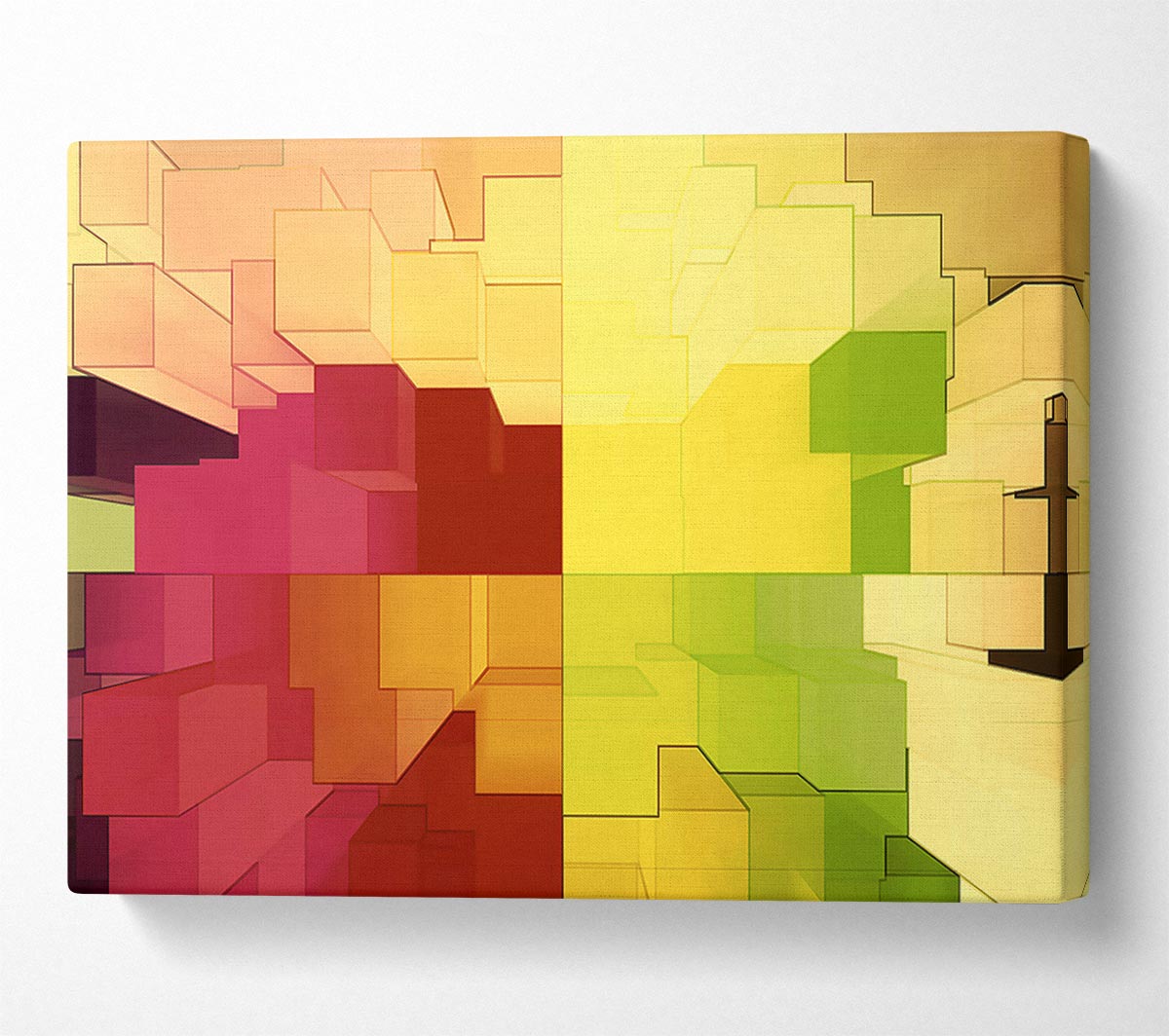 3D Colourful Cubes Canvas Art