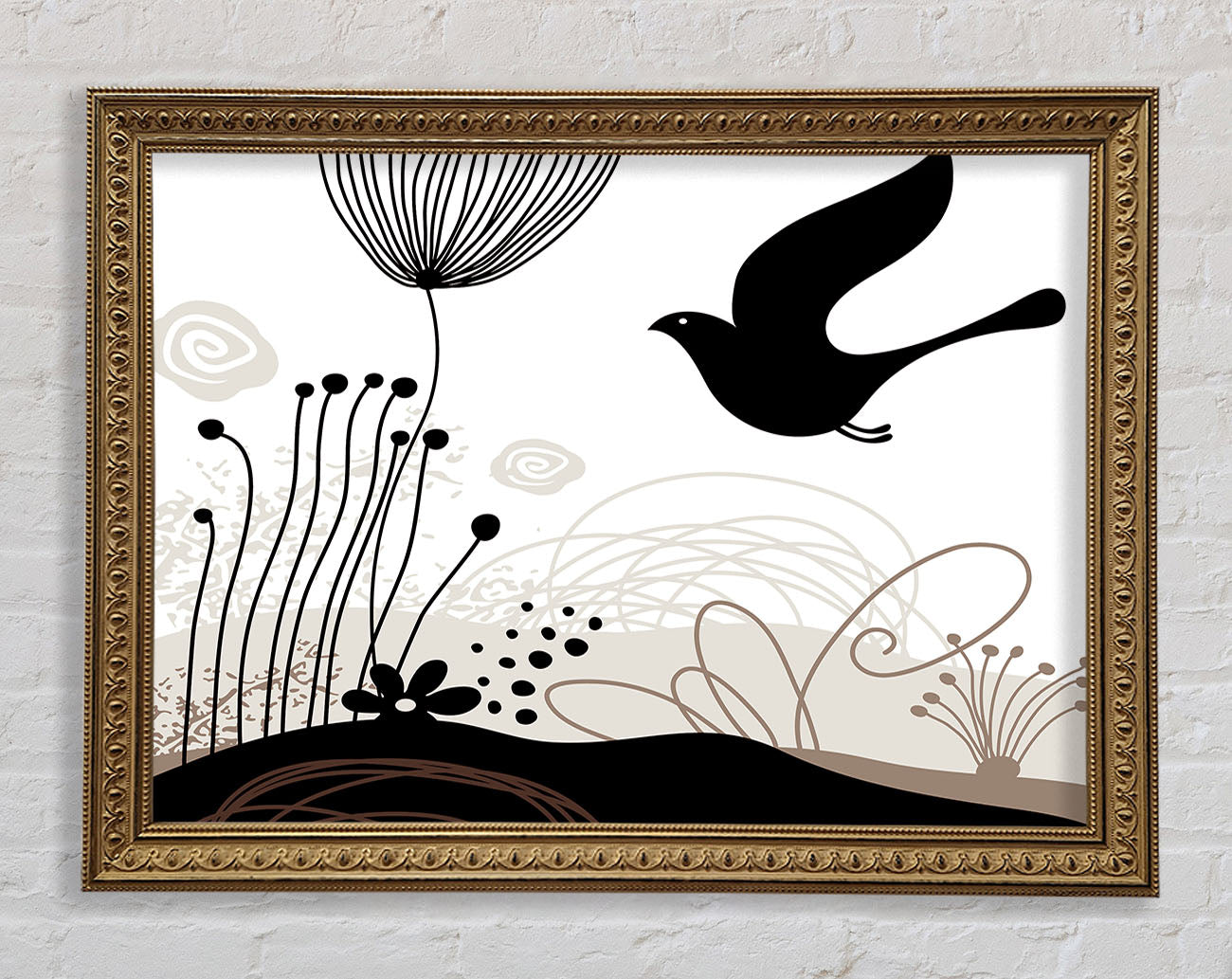 Bird In The Chocolate Garden Framed Print