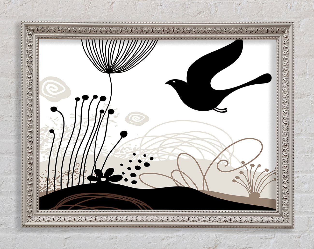 Bird In The Chocolate Garden Framed Print
