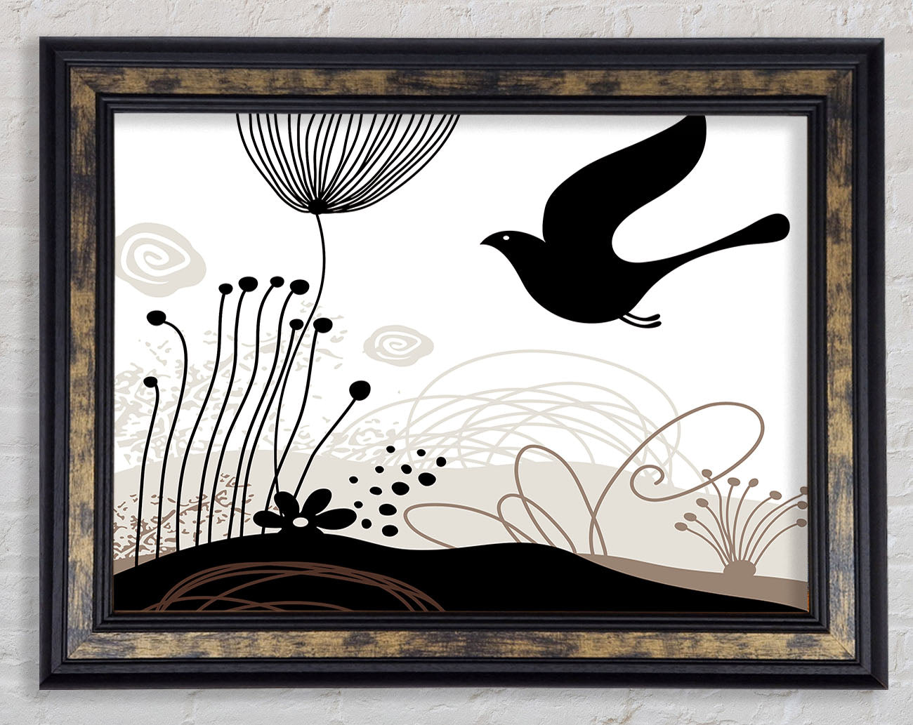 Bird In The Chocolate Garden Framed Print