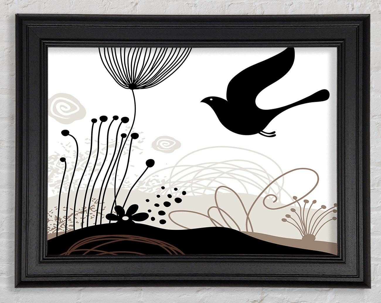 Bird In The Chocolate Garden Framed Print