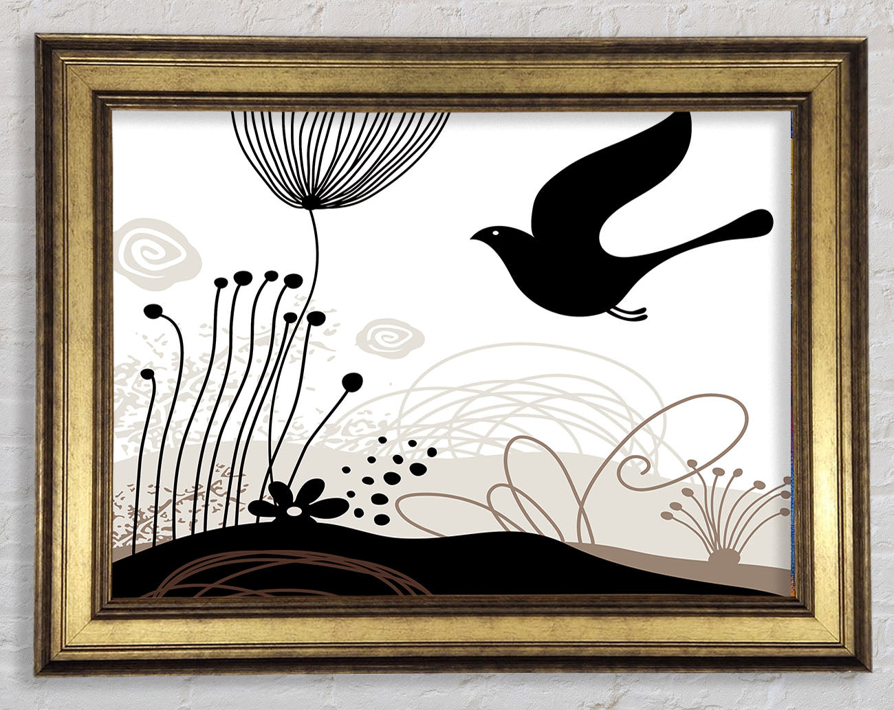 Bird In The Chocolate Garden Framed Print
