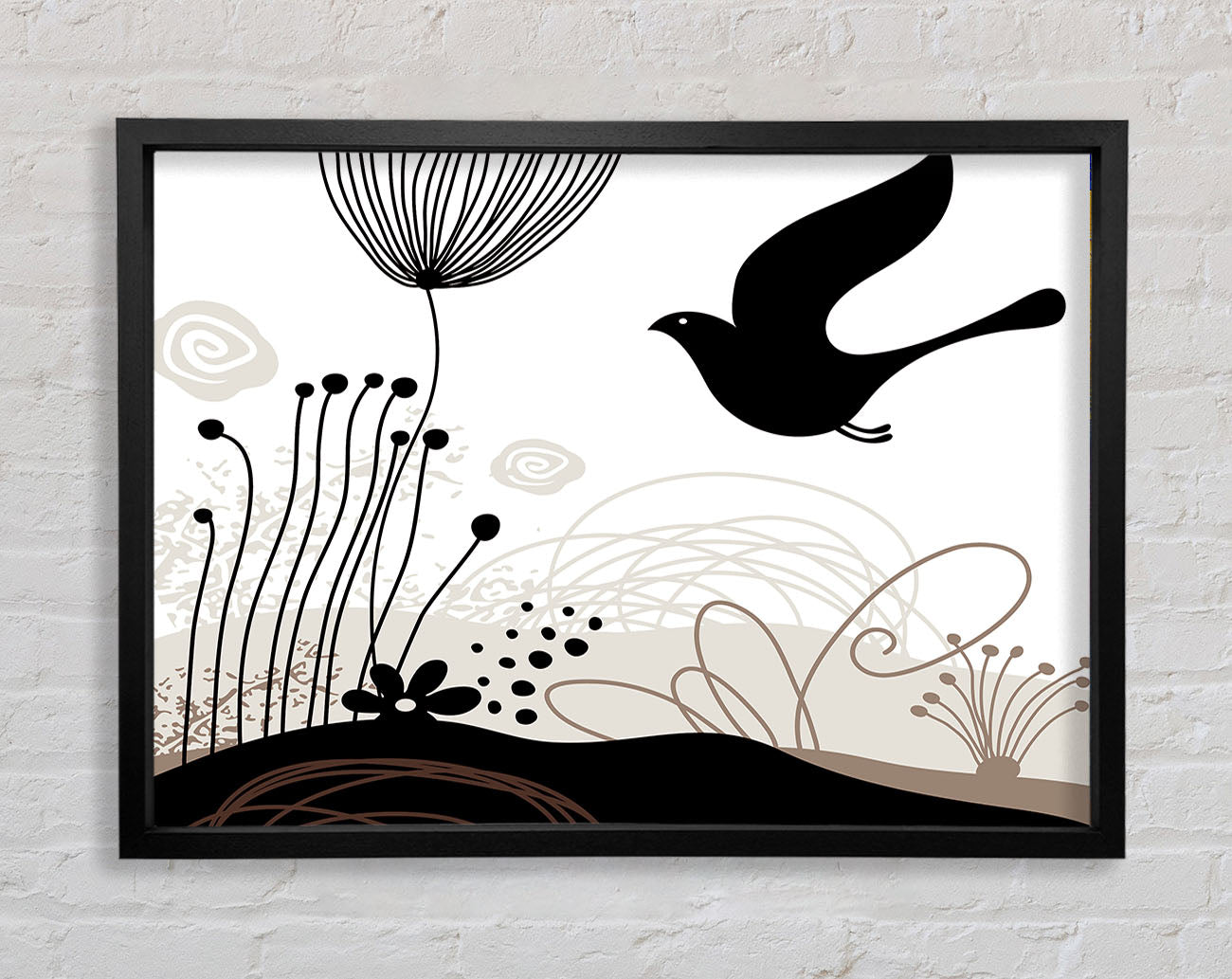 Bird In The Chocolate Garden Framed Print
