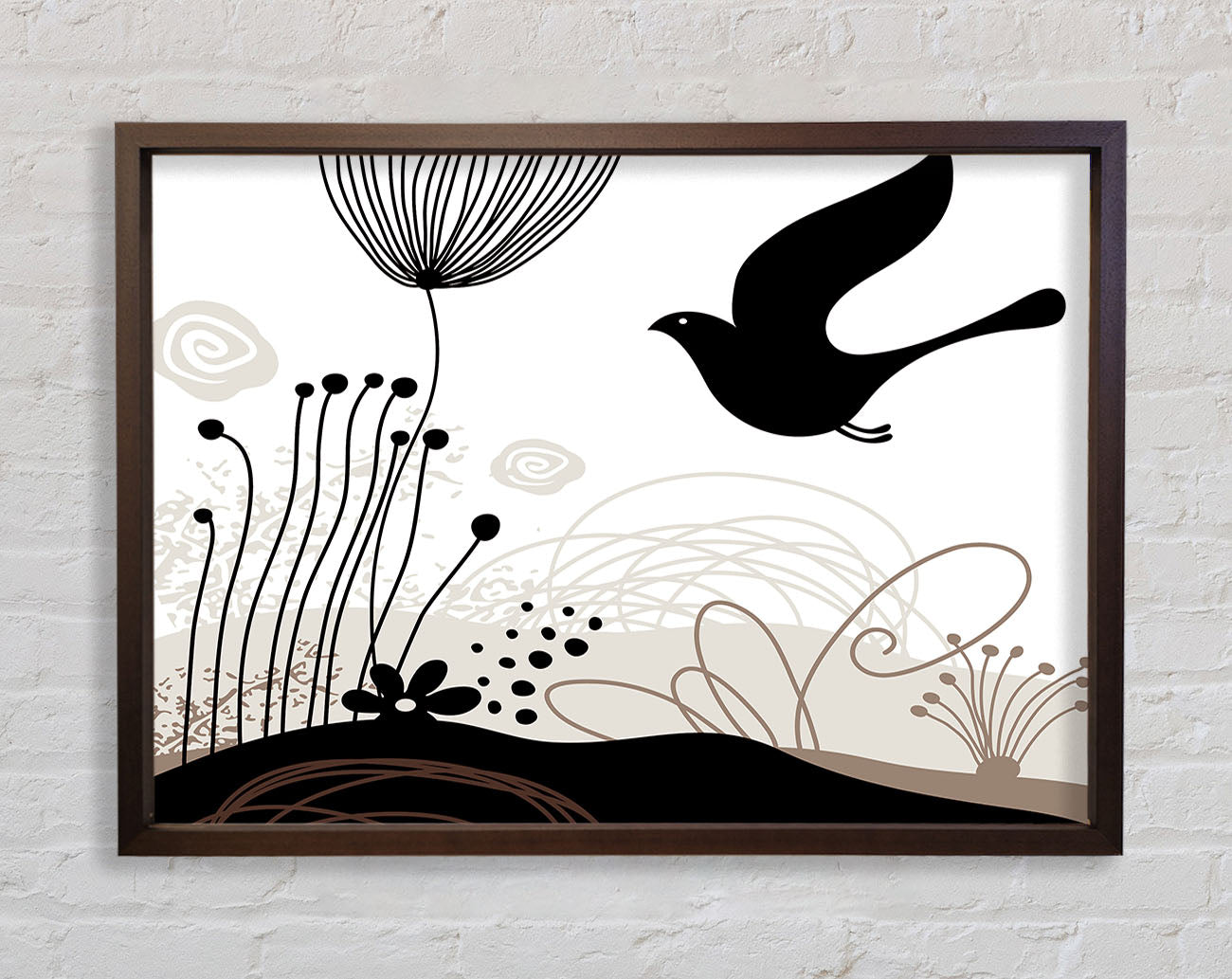 Bird In The Chocolate Garden Framed Print