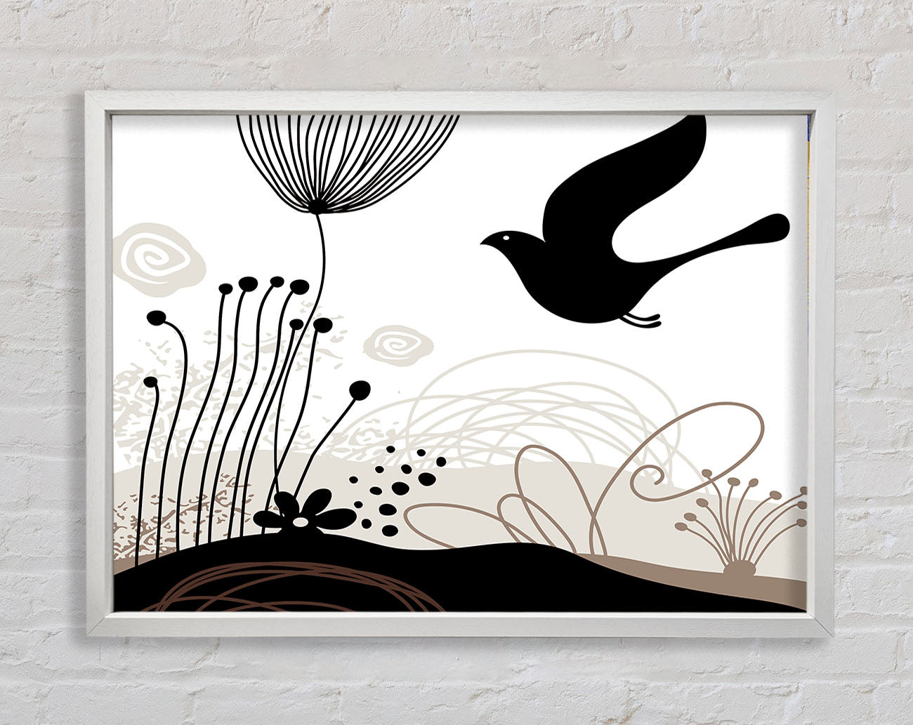 Bird In The Chocolate Garden Framed Print
