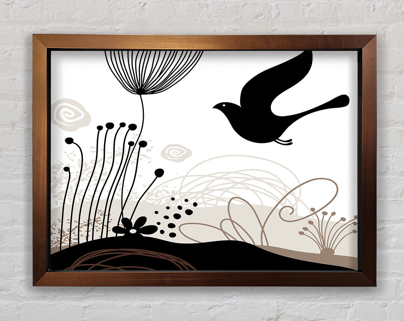 Bird In The Chocolate Garden Framed Print