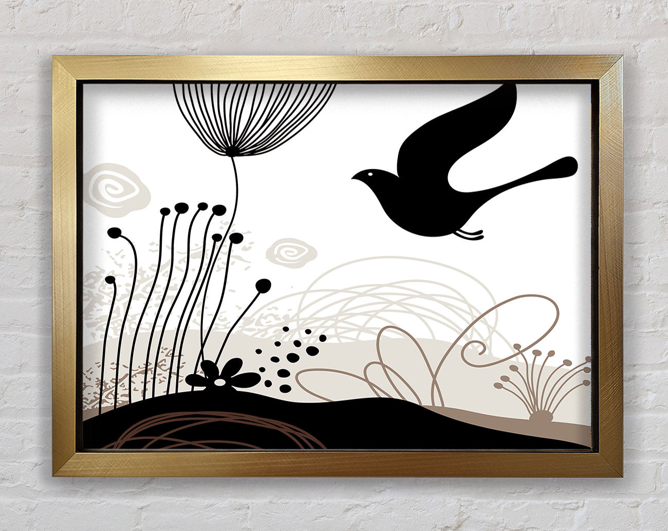 Bird In The Chocolate Garden Framed Print