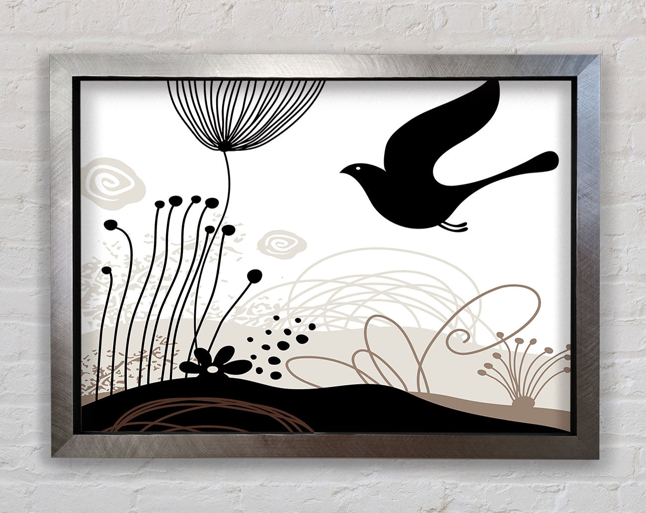 Bird In The Chocolate Garden Framed Print