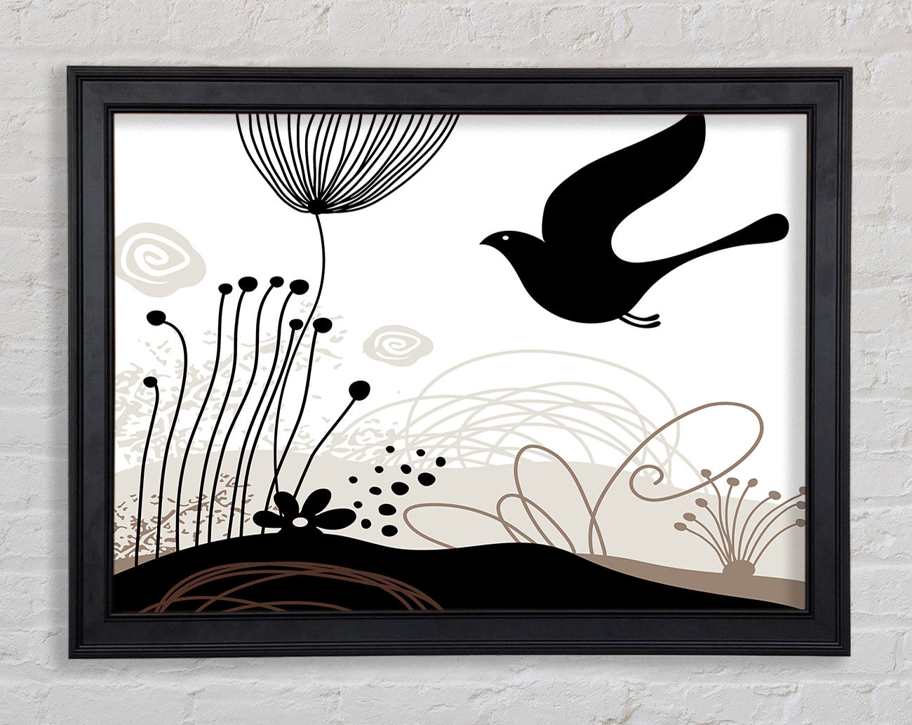 Bird In The Chocolate Garden Framed Print