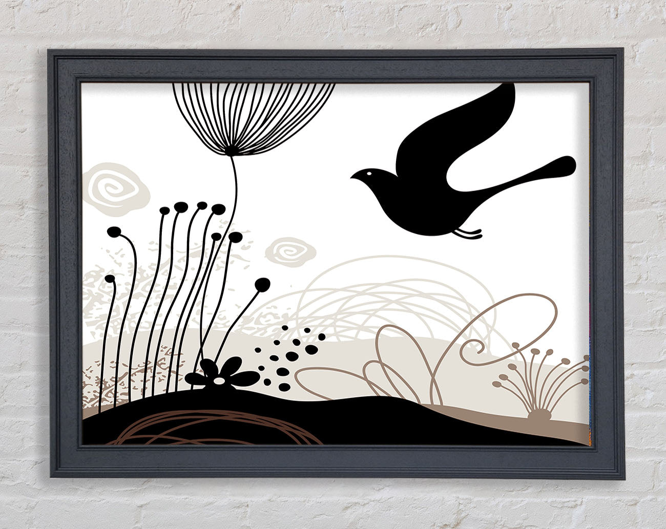 Bird In The Chocolate Garden Framed Print