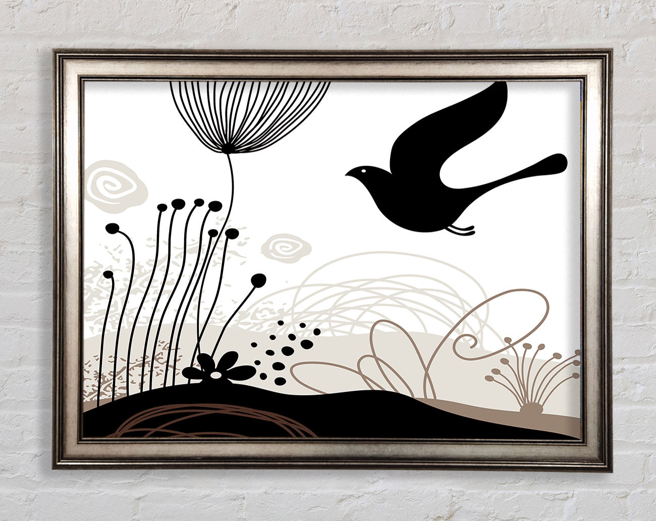 Bird In The Chocolate Garden Framed Print