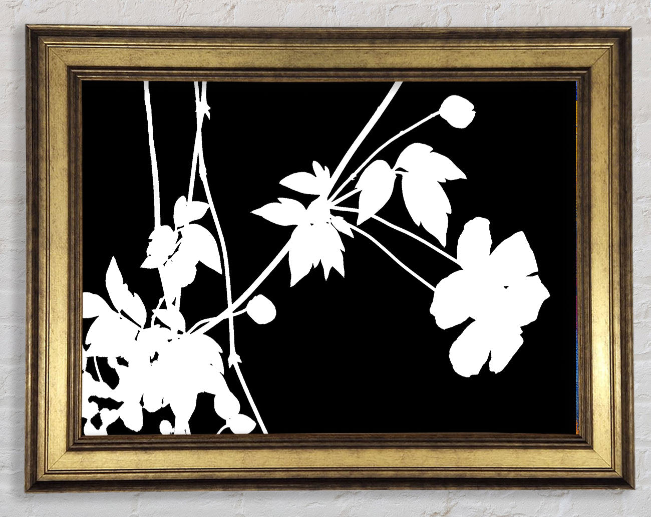 Garden Delight White On Black Framed Print