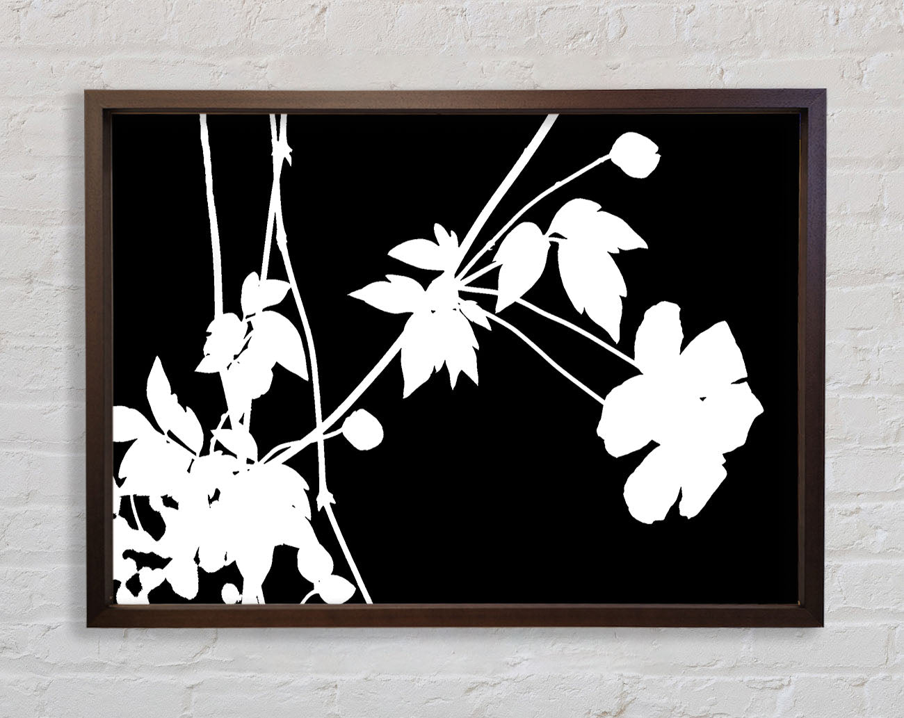Garden Delight White On Black Framed Print