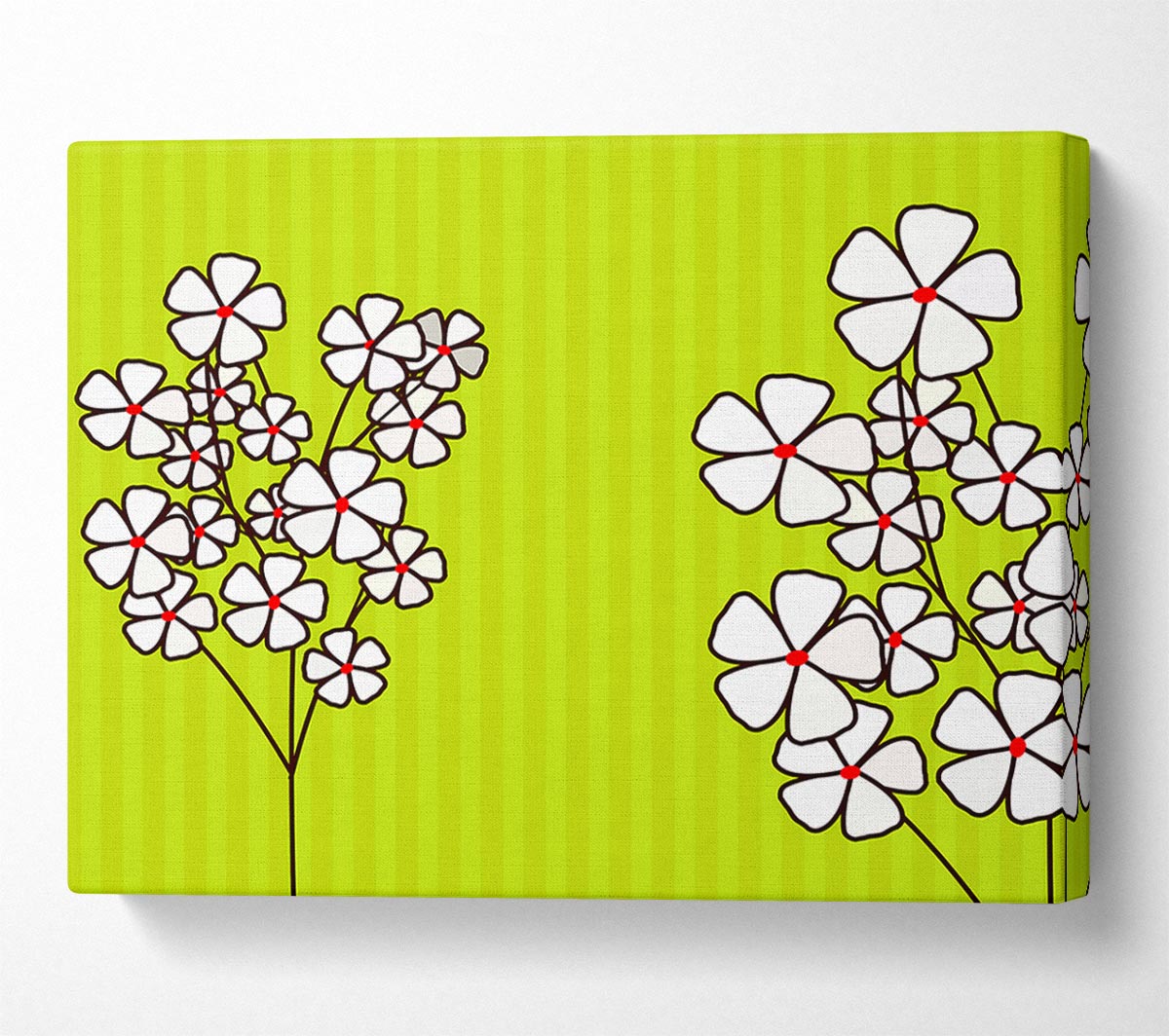 Poppies On Lime Green Canvas Wall Art