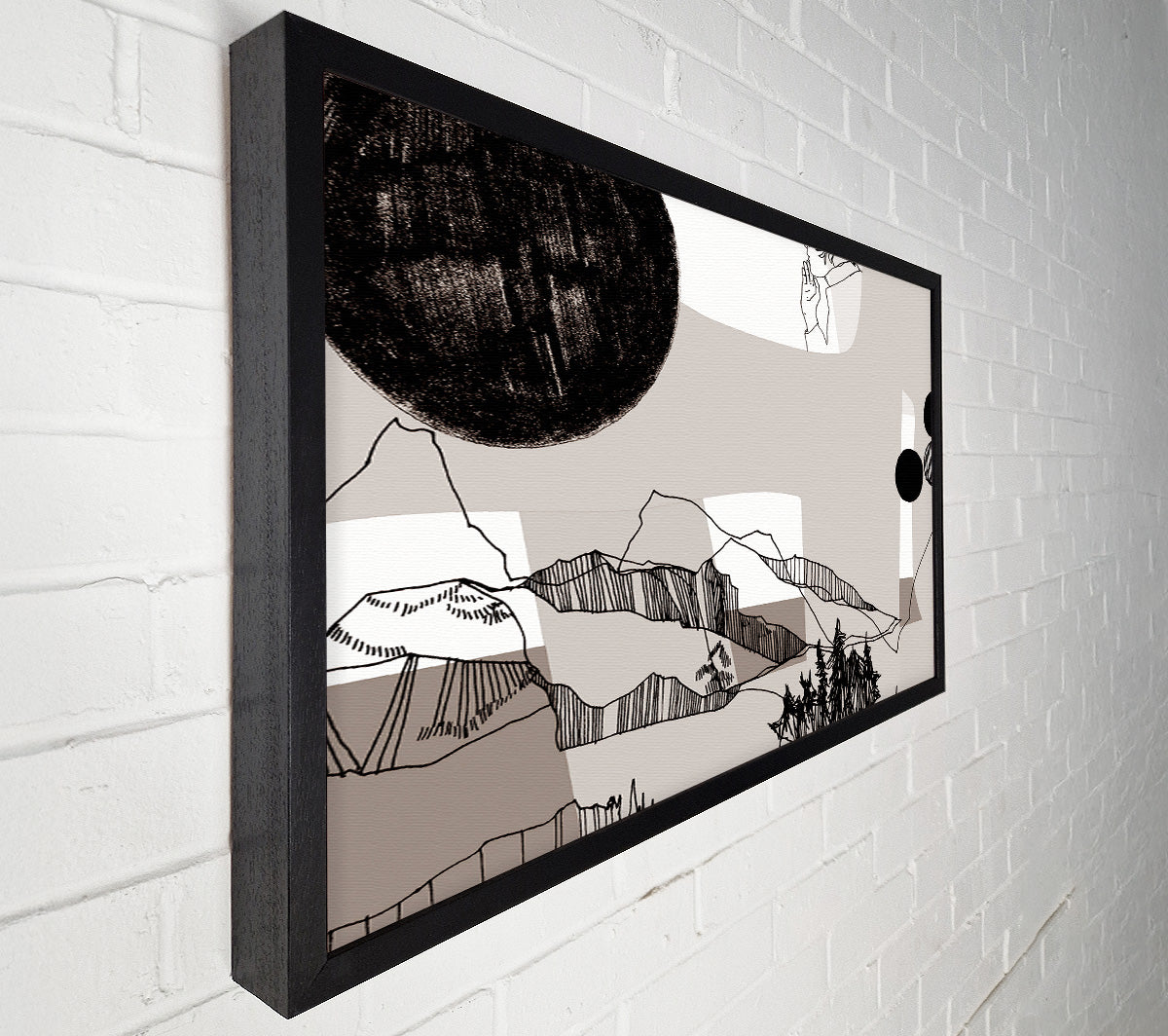 Abstract Mountain Beige Canvas Wall Art