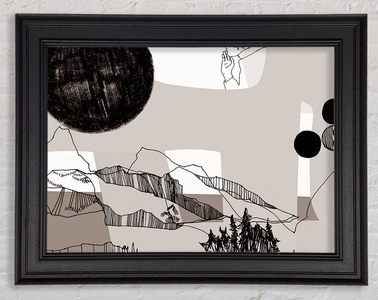 Abstract Mountain Beige Framed Print