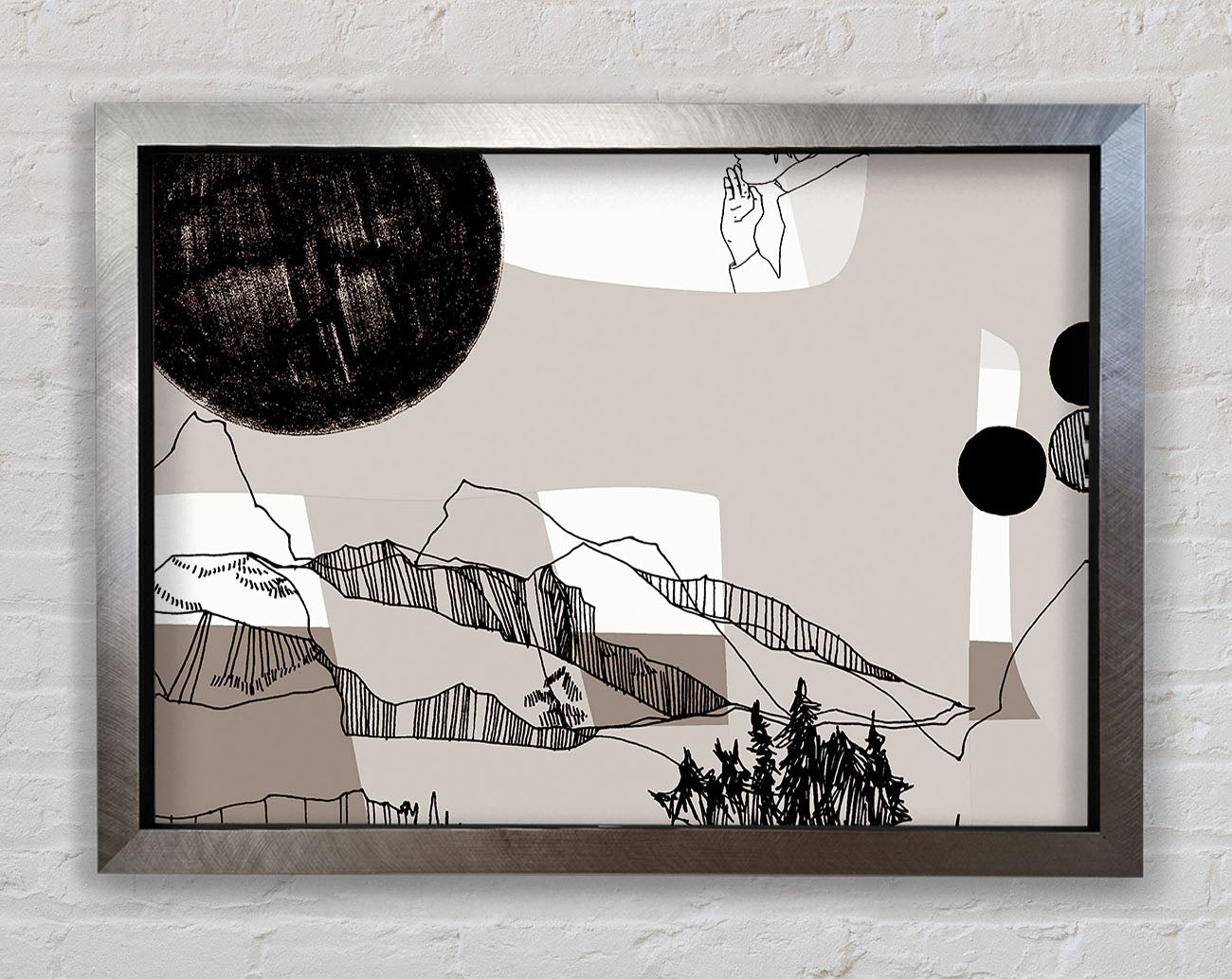 Abstract Mountain Beige Framed Print