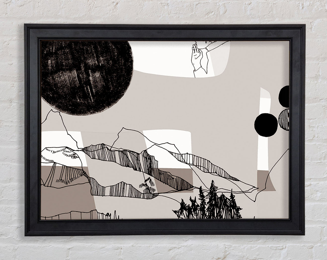 Abstract Mountain Beige Framed Print