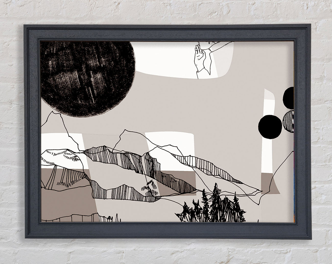Abstract Mountain Beige Framed Print