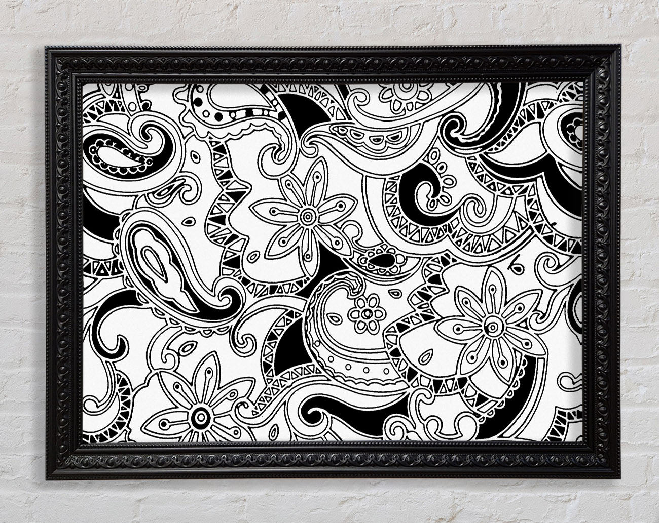 Pasley Garden Black On White Framed Print