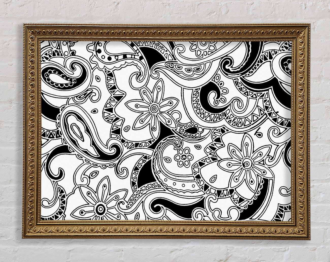 Pasley Garden Black On White Framed Print