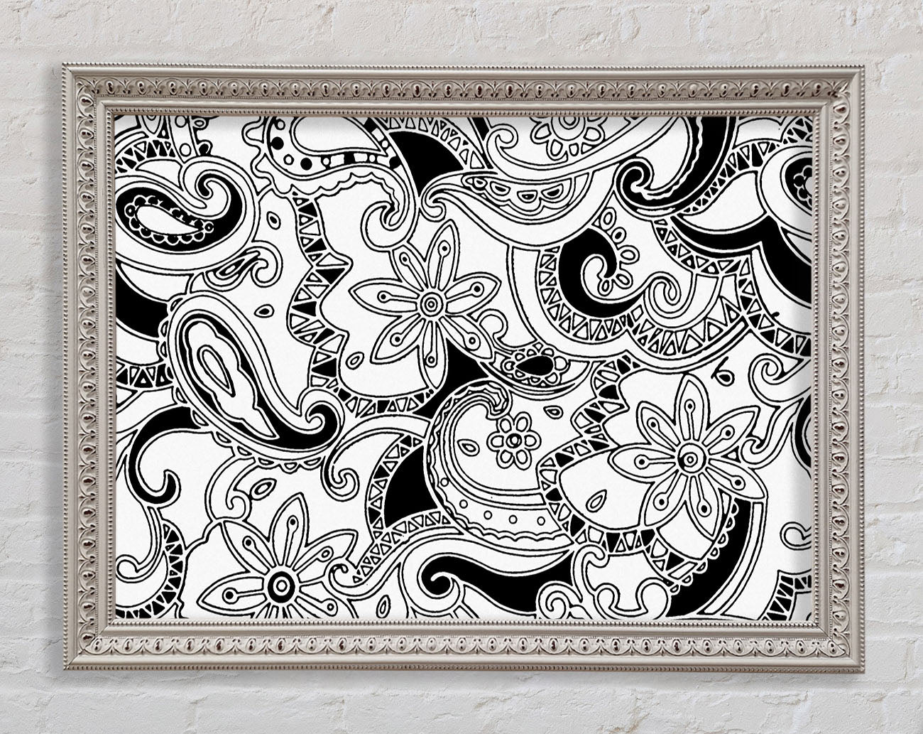Pasley Garden Black On White Framed Print