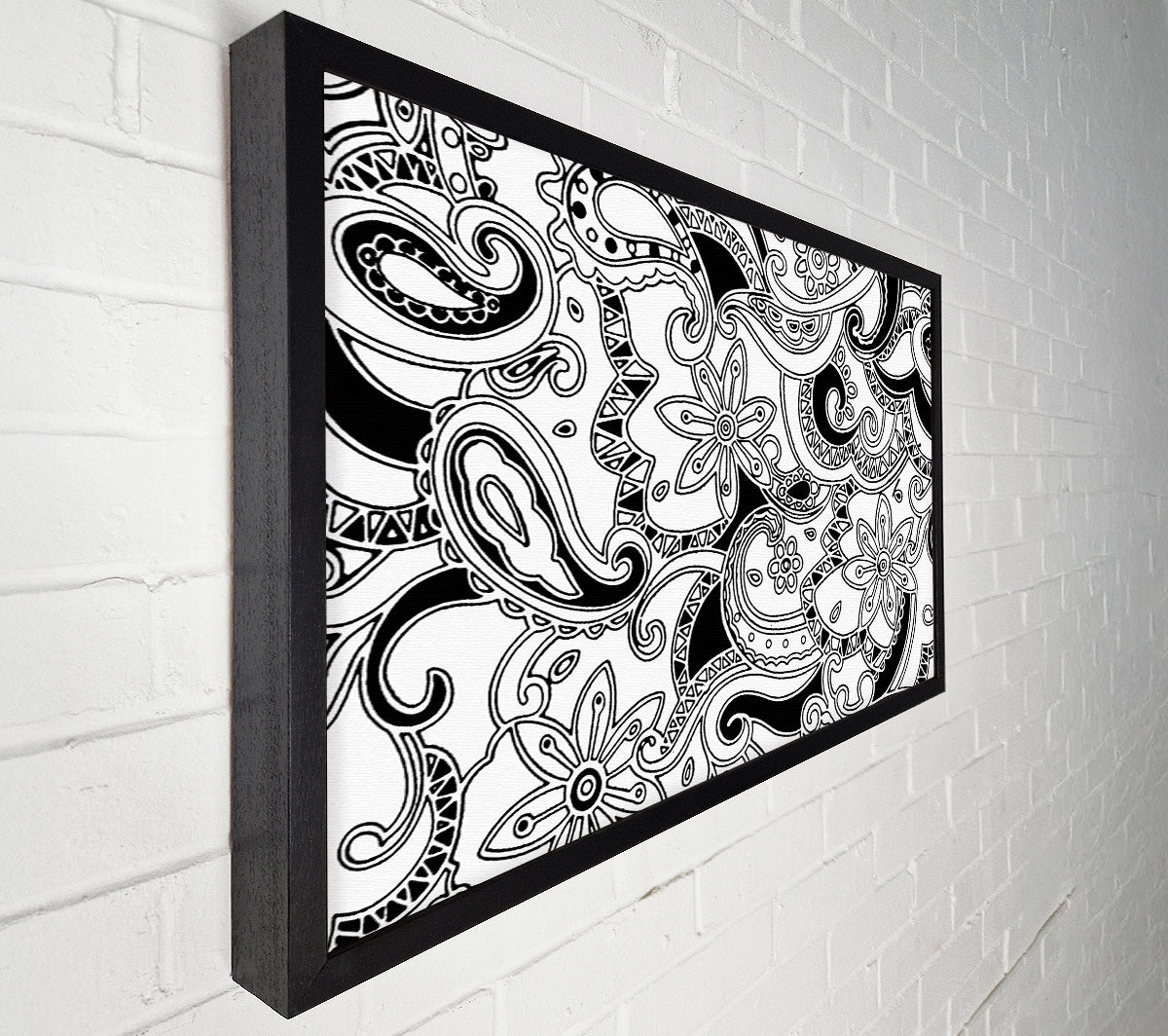 Pasley Garden Black On White Canvas Print