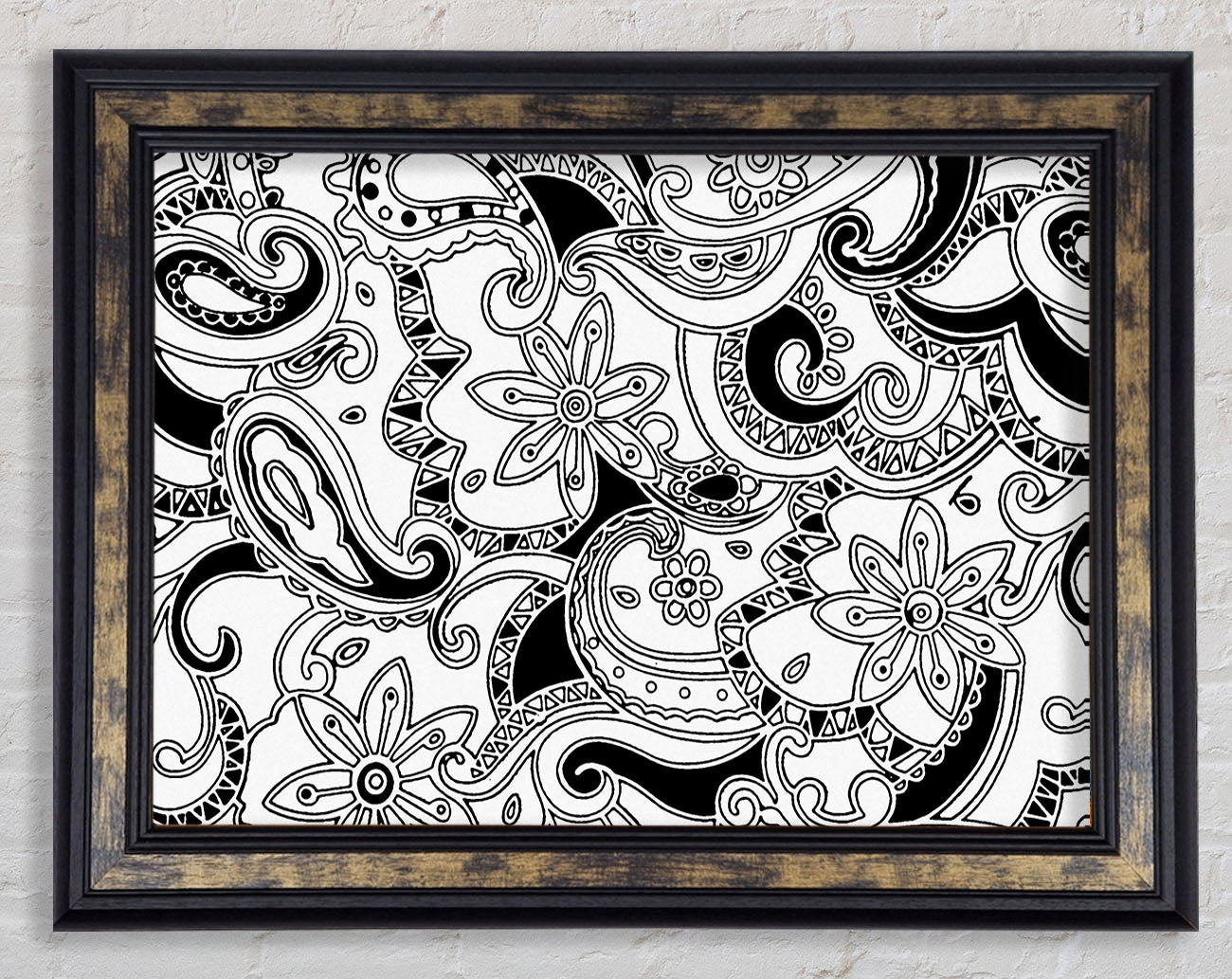 Pasley Garden Black On White Framed Print