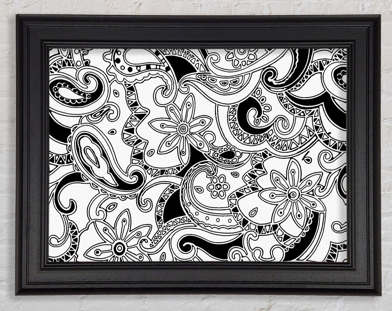 Pasley Garden Black On White Framed Print