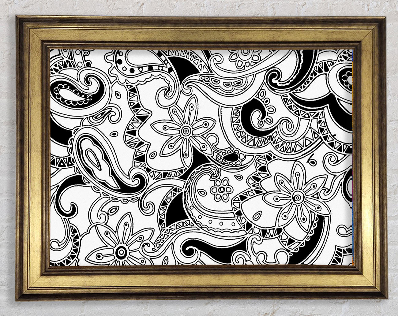 Pasley Garden Black On White Framed Print