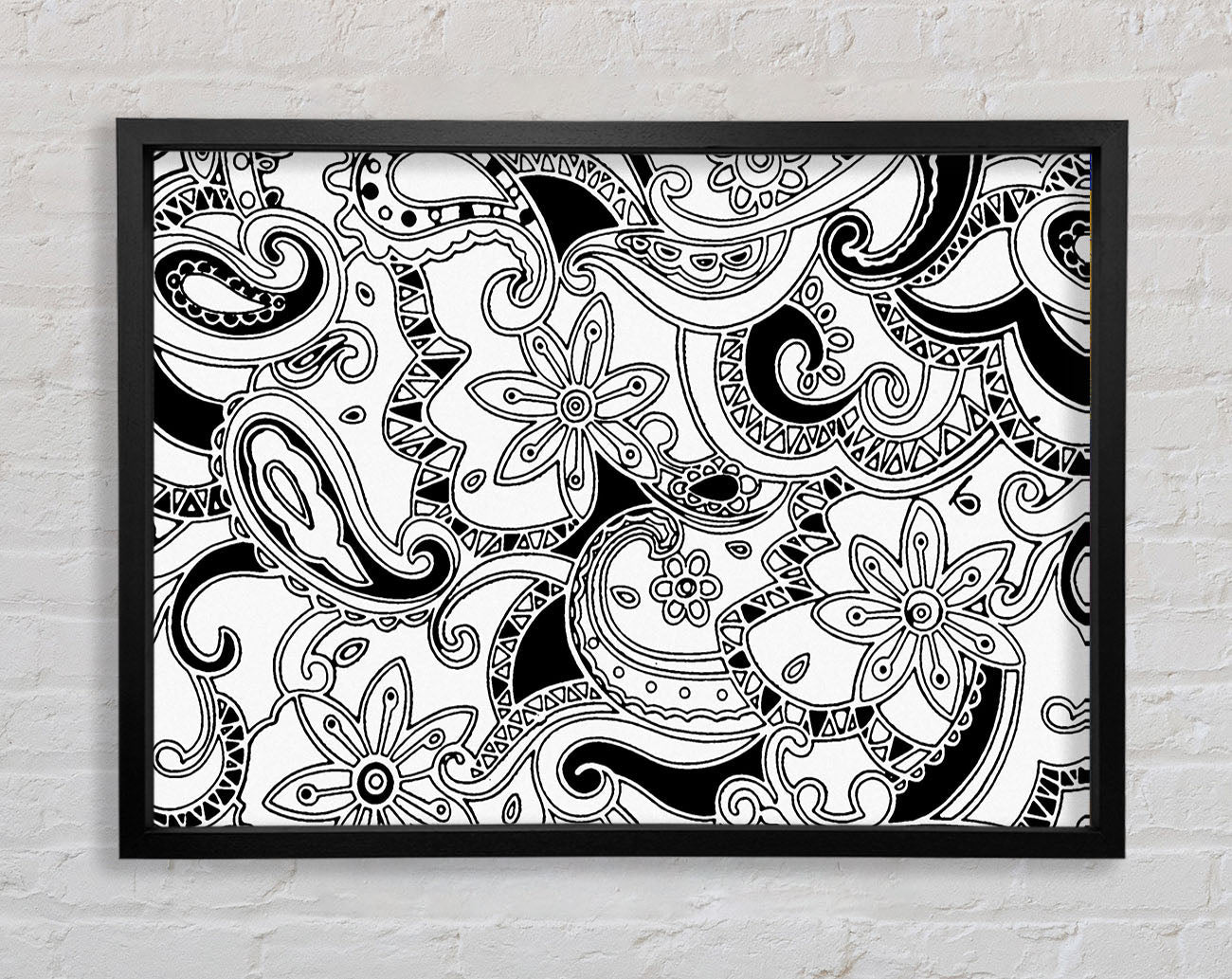 Pasley Garden Black On White Framed Print