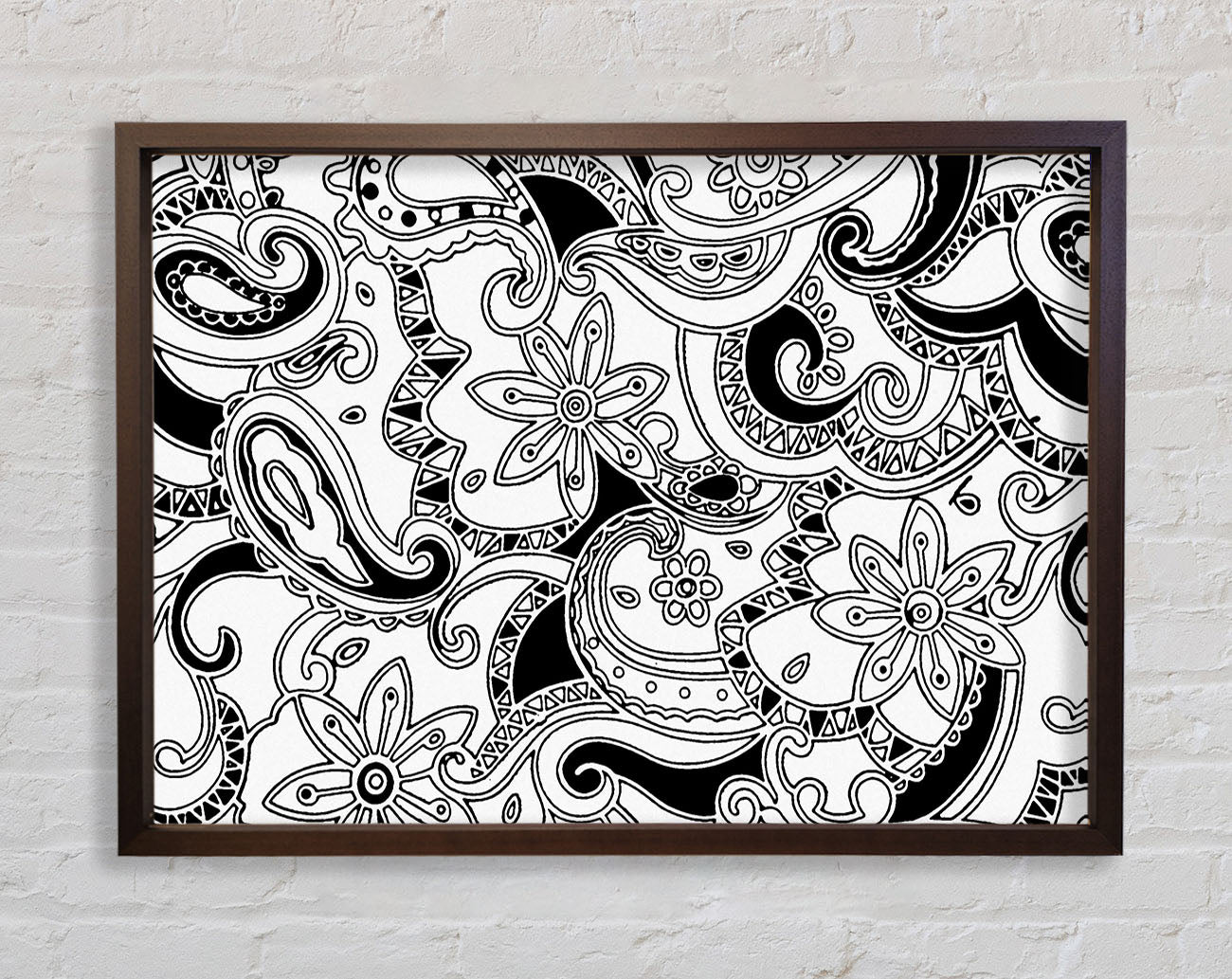 Pasley Garden Black On White Framed Print