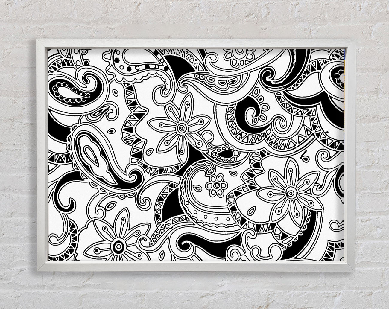 Pasley Garden Black On White Framed Print