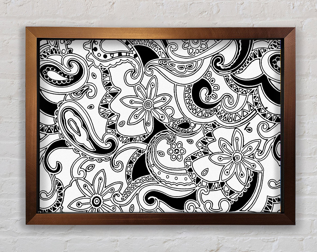 Pasley Garden Black On White Framed Print